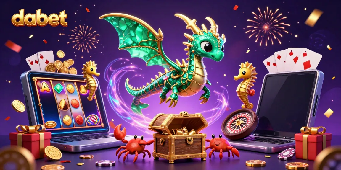 Experience the excitement of dabet with a magical sea dragon, treasure, and casino elements.