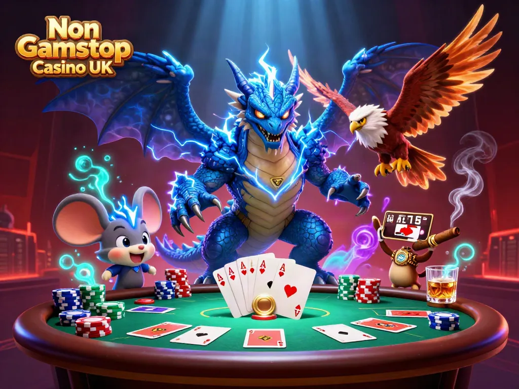 Engage in thrilling gameplay at Non Gamstop Casino UK with dynamic 3D characters and vibrant casino elements.