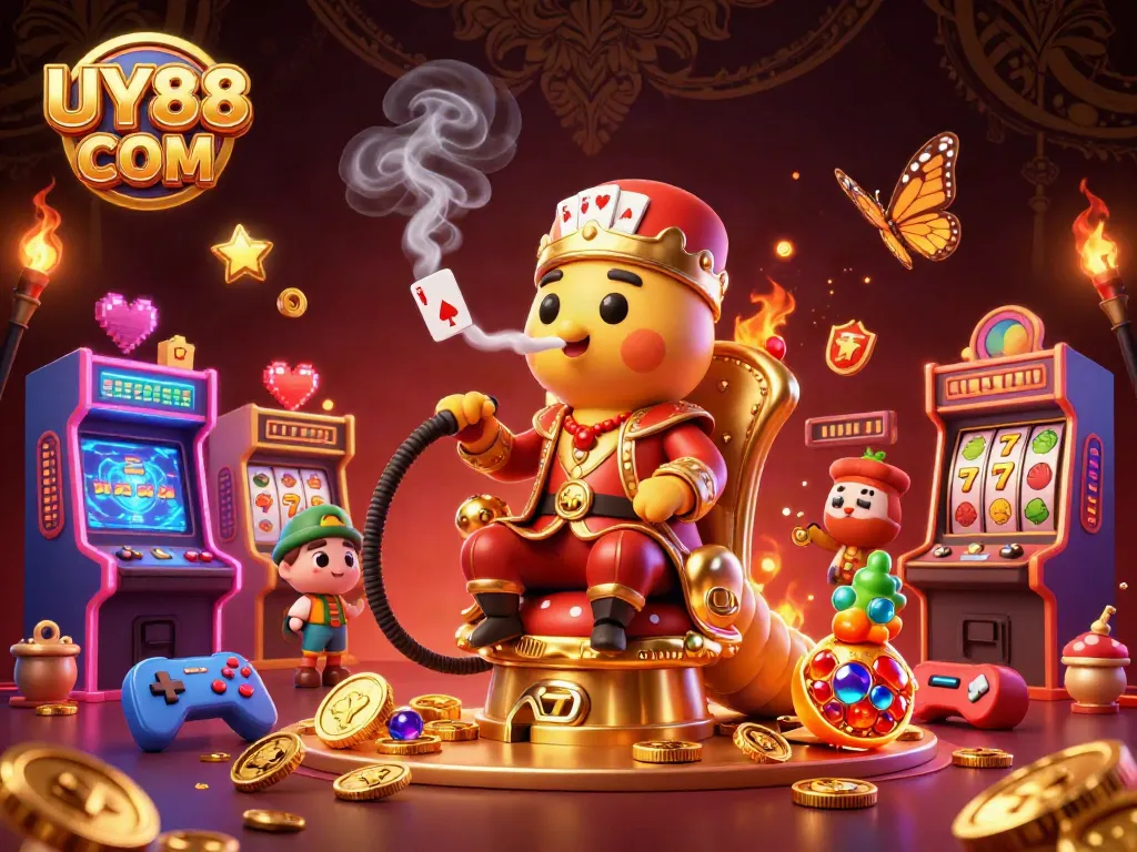 Win big at UY88 COM's vibrant casino paradise, featuring an extravagant caterpillar master!
