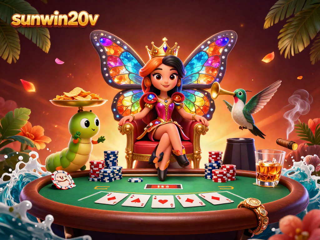 Experience lively gaming moments at sunwin20v with vibrant casino elements and characters.