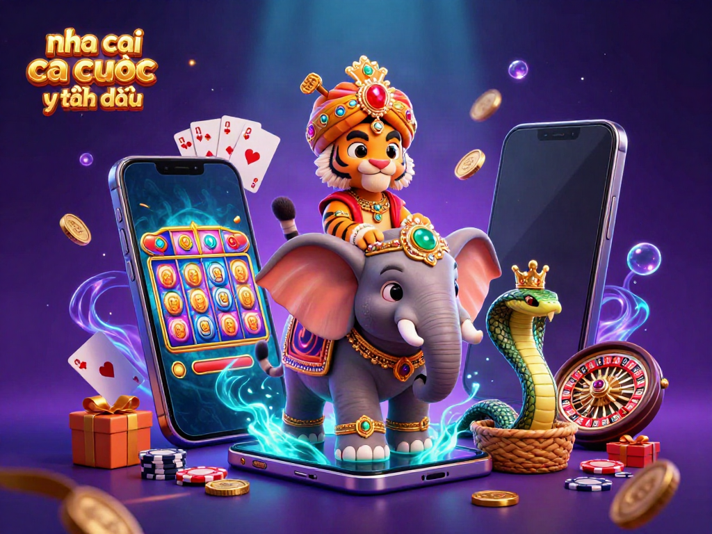 Engage with nha cai ca cuoc uy tin hàng đầu through a vibrant 3D illustration showcasing a colorful slot game.