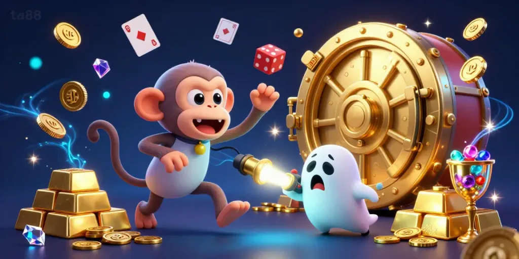 Experience excitement at ta88 with a playful poltergeist monkey and ghost-hunter puppy in a dynamic casino adventure.