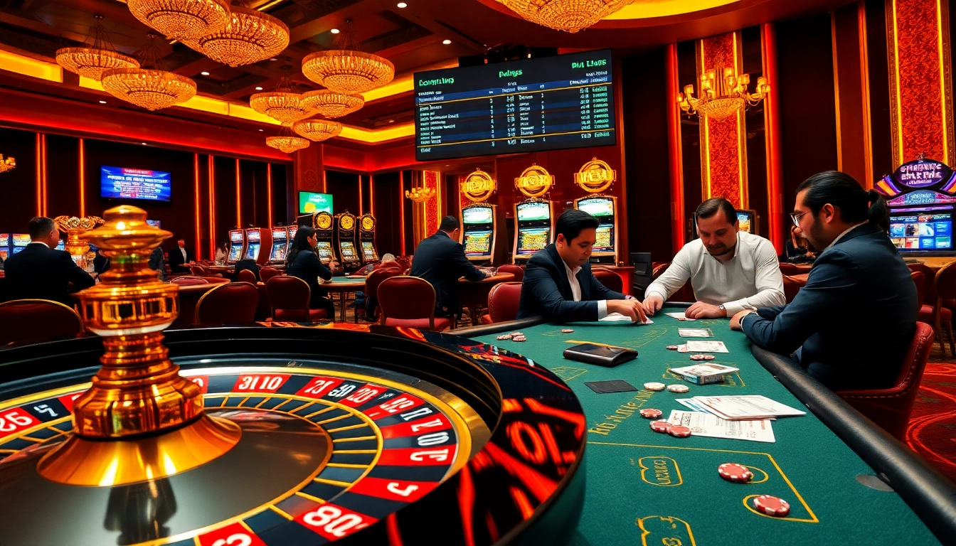 Experience the excitement of betting on games at https://rr99x.com/ with players engaged at a casino table.