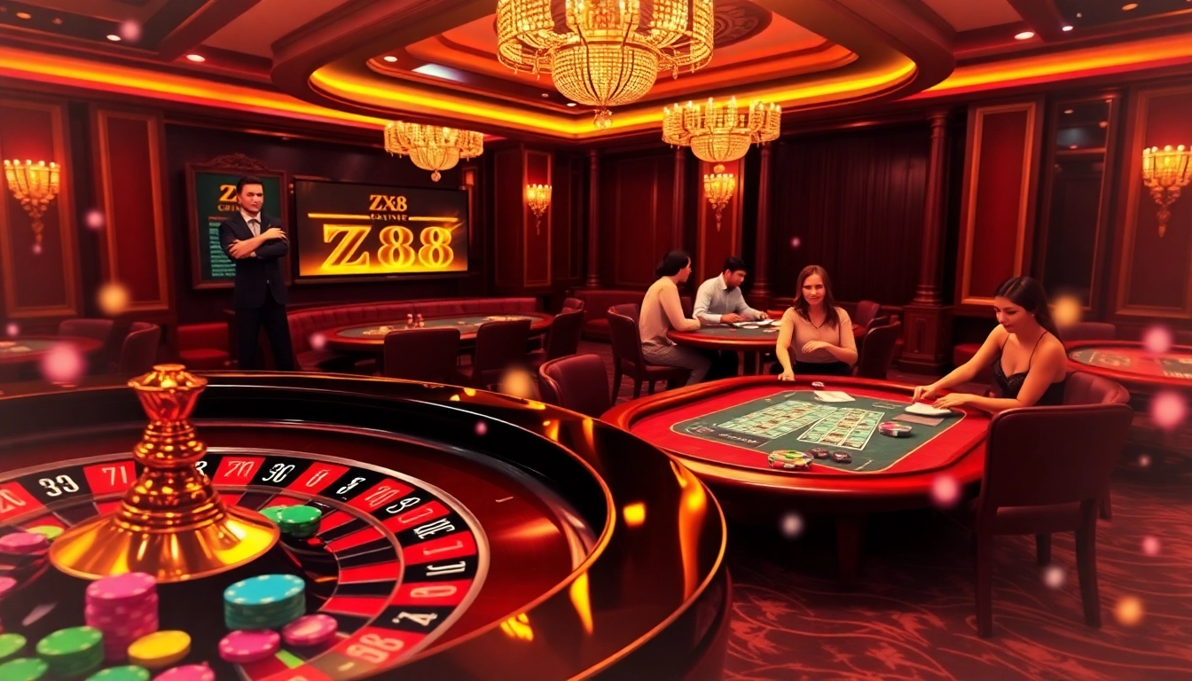 Experience zx88 đăng nhập at a luxurious casino featuring vibrant games and dynamic players.