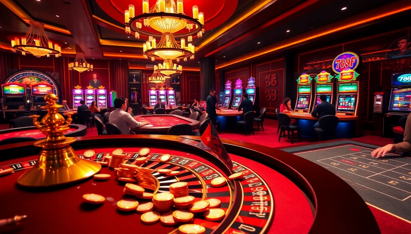 Engaging roulette wheel scene at 789F online casino, showcasing thrilling bets and luxury.