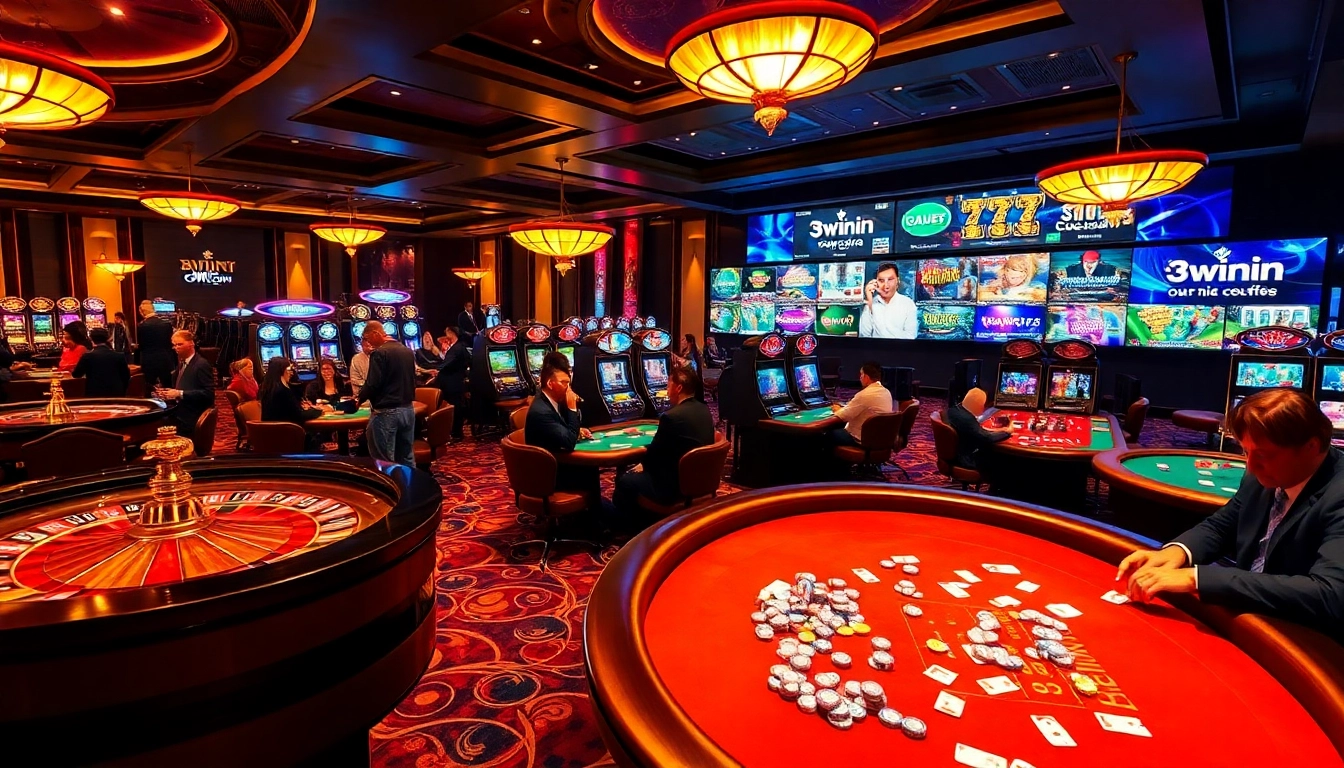 Experience the excitement of gaming at 3win.com, featuring vibrant casino tables and thrilling action.