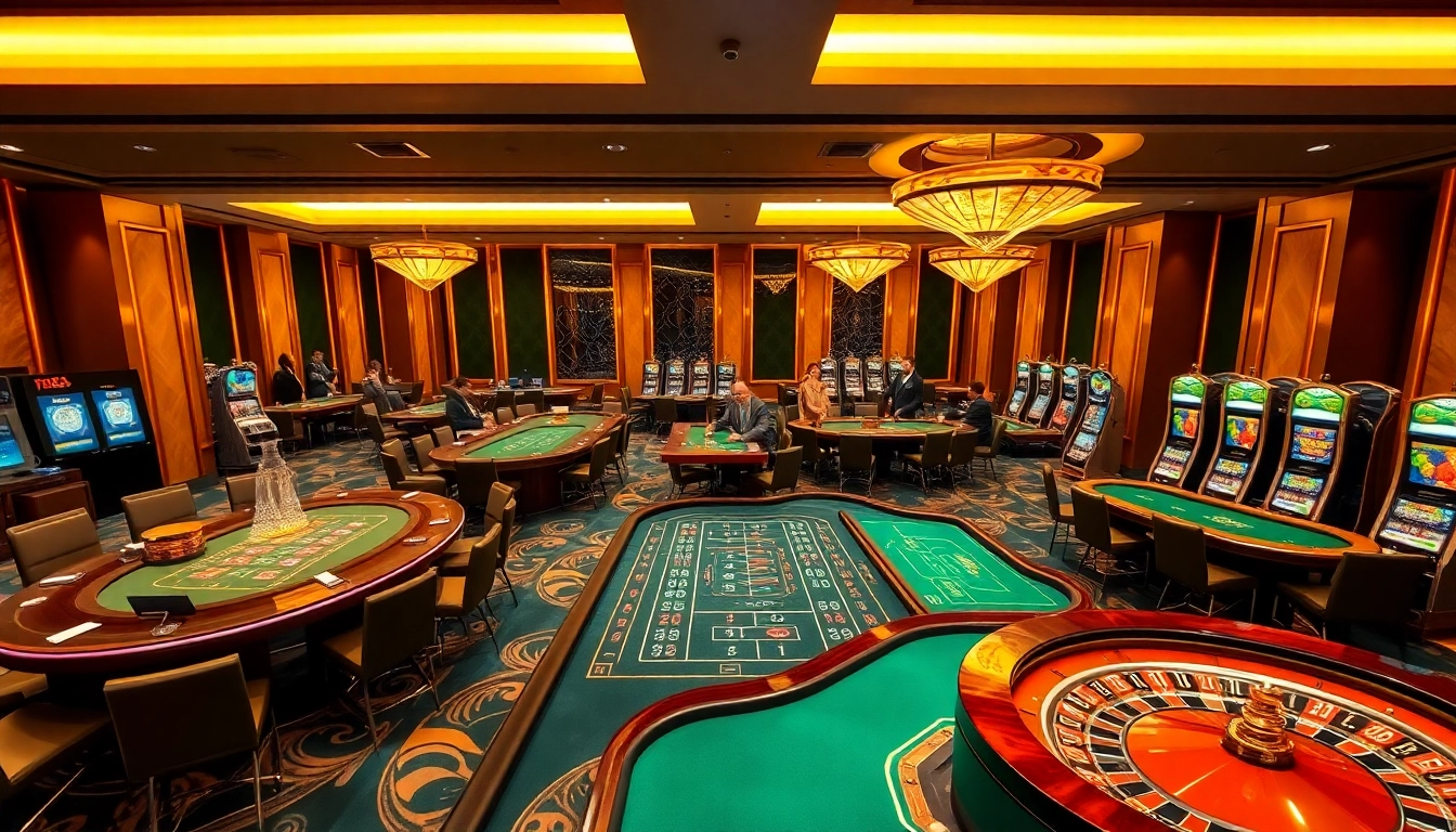 Experience thrilling gameplay at jun88.pizza with vibrant casino tables and interactive slot machines.