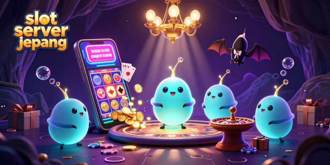 Experience the excitement of slot server jepang with a vibrant 3D casino scene full of game elements.