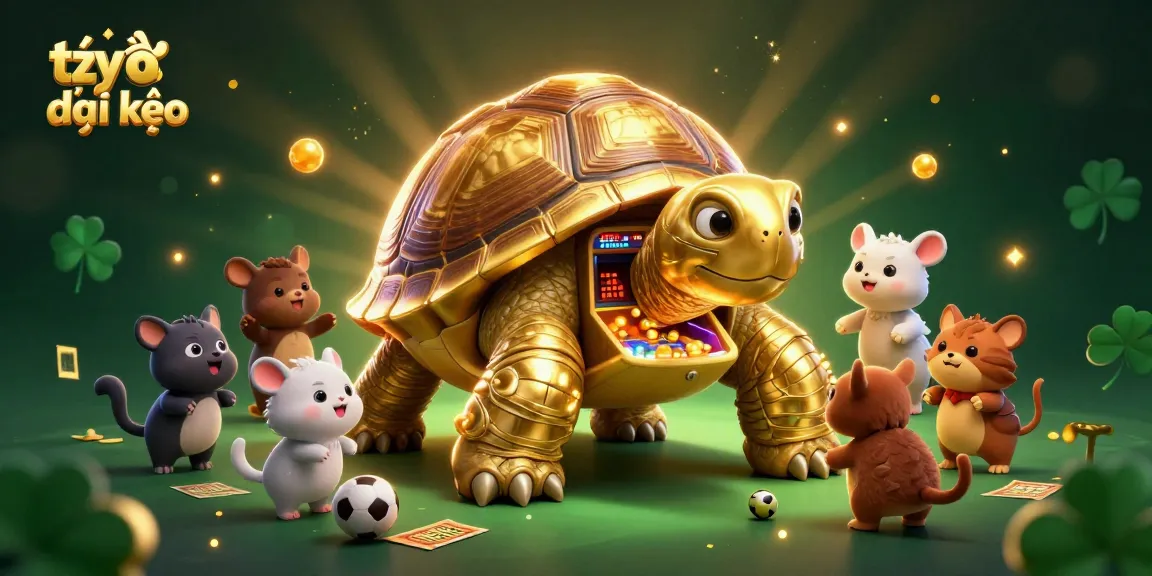 Interact with tỷ lệ kèo in a vibrant sports betting environment with a giant tortoise pinball.